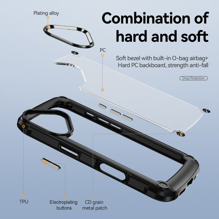 For iPhone 16 Plus TPU + PC Lens Protection Phone Case(Black)