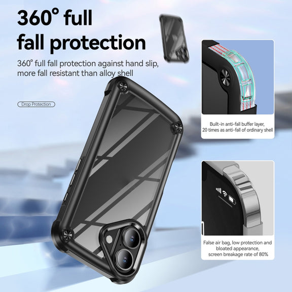 For iPhone 16 Plus TPU + PC Lens Protection Phone Case(Black)