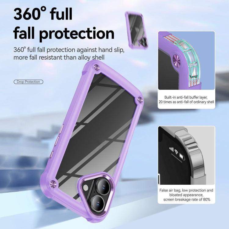 For iPhone 16 Plus TPU + PC Lens Protection Phone Case(Purple)