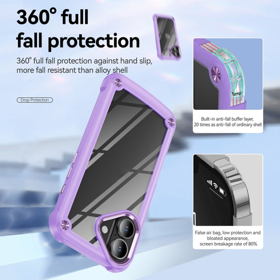 For iPhone 16 Plus TPU + PC Lens Protection Phone Case(Purple)