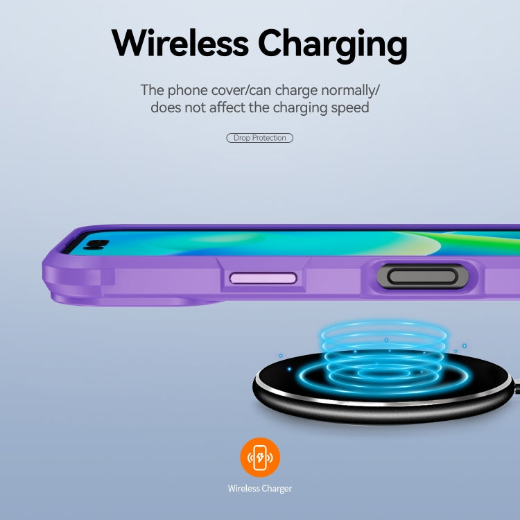 For iPhone 16 Plus TPU + PC Lens Protection Phone Case(Purple)