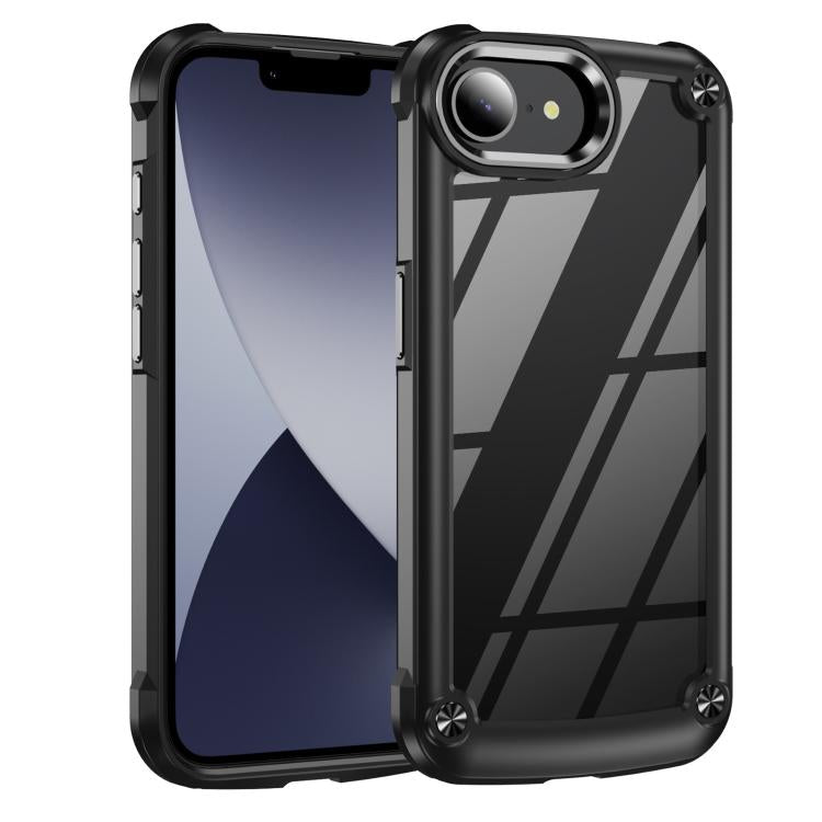For iPhone 16e TPU + PC Lens Protection Phone Case(Black)