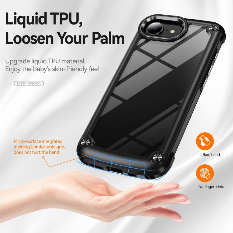 For iPhone 16e TPU + PC Lens Protection Phone Case(Black)