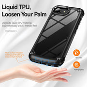 For iPhone 16e TPU + PC Lens Protection Phone Case(Black)