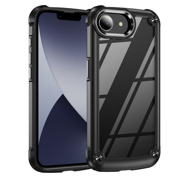For iPhone 16e TPU + PC Lens Protection Phone Case(Black)