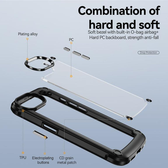 For iPhone 16e TPU + PC Lens Protection Phone Case(Black)