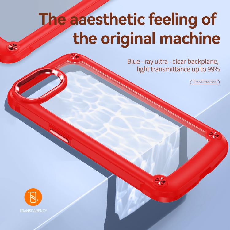 For iPhone 16e TPU + PC Lens Protection Phone Case(Red)