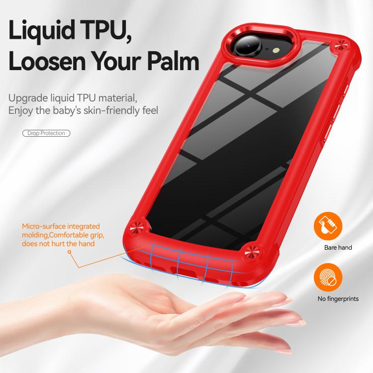 For iPhone 16e TPU + PC Lens Protection Phone Case(Red)