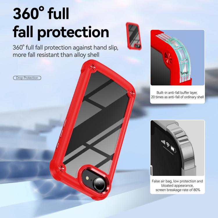 For iPhone 16e TPU + PC Lens Protection Phone Case(Red)