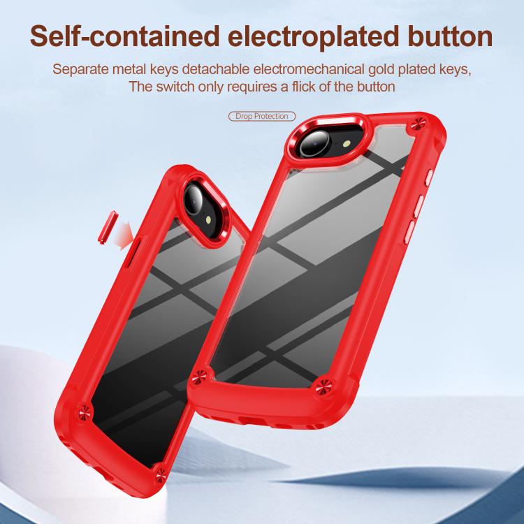 For iPhone 16e TPU + PC Lens Protection Phone Case(Red)