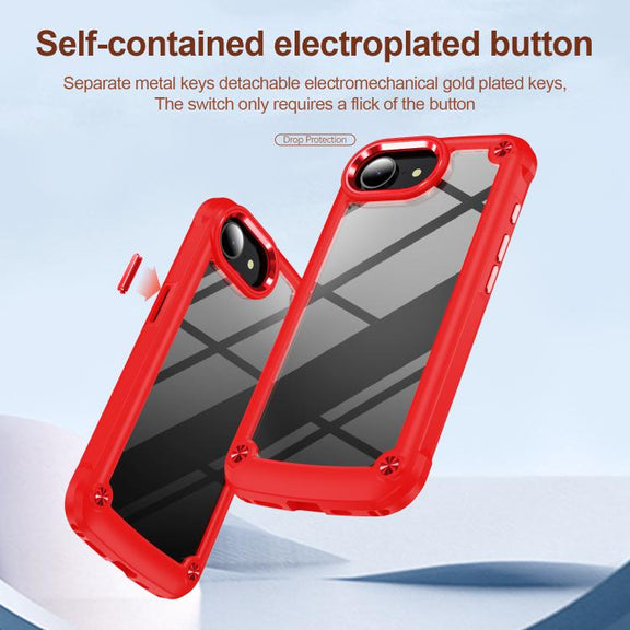 For iPhone 16e TPU + PC Lens Protection Phone Case(Red)