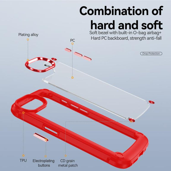 For iPhone 16e TPU + PC Lens Protection Phone Case(Red)