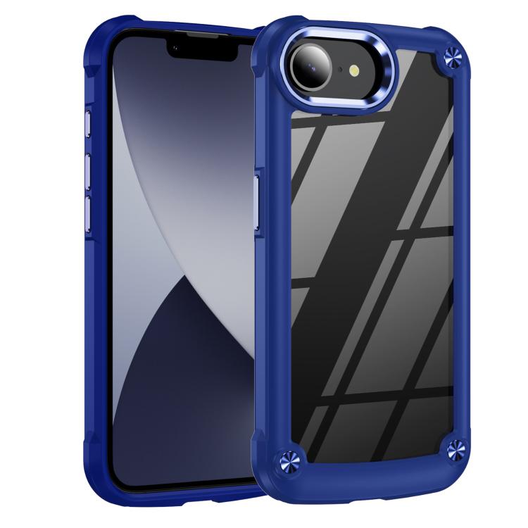 For iPhone 16e TPU + PC Lens Protection Phone Case(Blue)