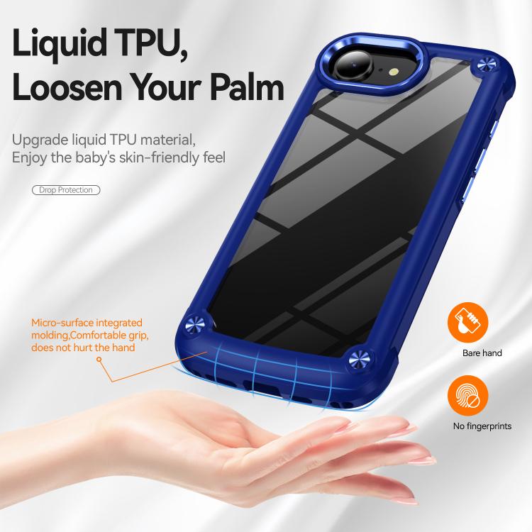 For iPhone 16e TPU + PC Lens Protection Phone Case(Blue)