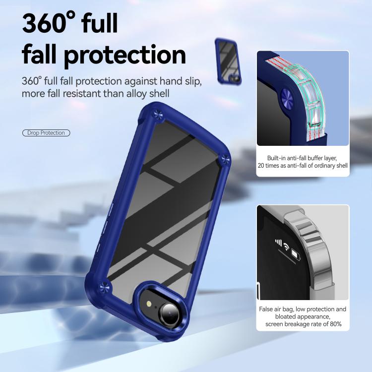 For iPhone 16e TPU + PC Lens Protection Phone Case(Blue)