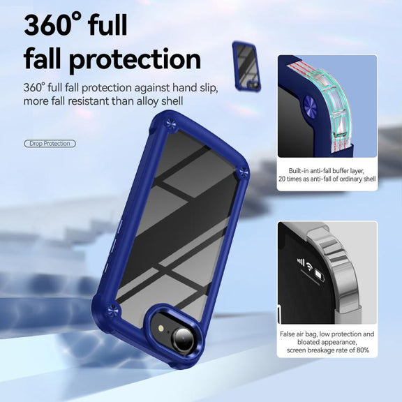 For iPhone 16e TPU + PC Lens Protection Phone Case(Blue)