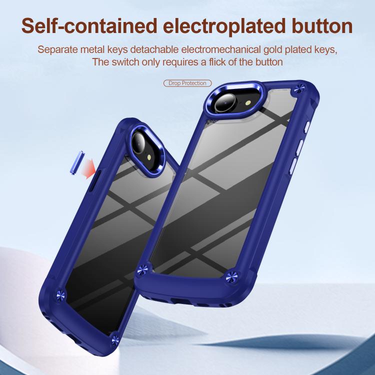 For iPhone 16e TPU + PC Lens Protection Phone Case(Blue)