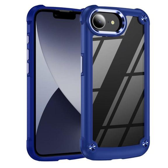 For iPhone 16e TPU + PC Lens Protection Phone Case(Blue)