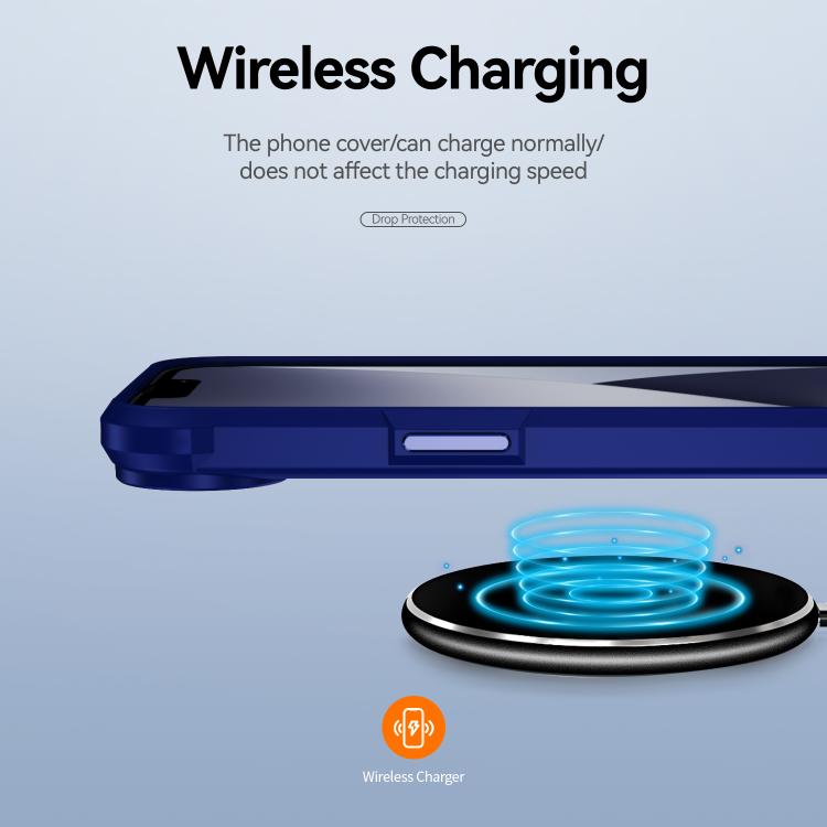 For iPhone 16e TPU + PC Lens Protection Phone Case(Blue)