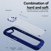For iPhone 16e TPU + PC Lens Protection Phone Case(Blue)