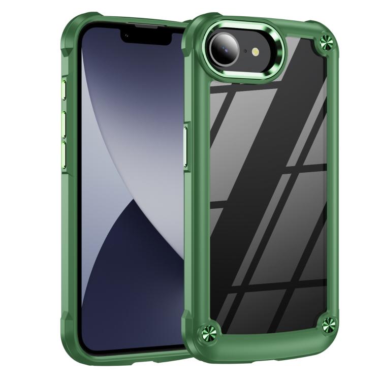 For iPhone 16e TPU + PC Lens Protection Phone Case(Green)