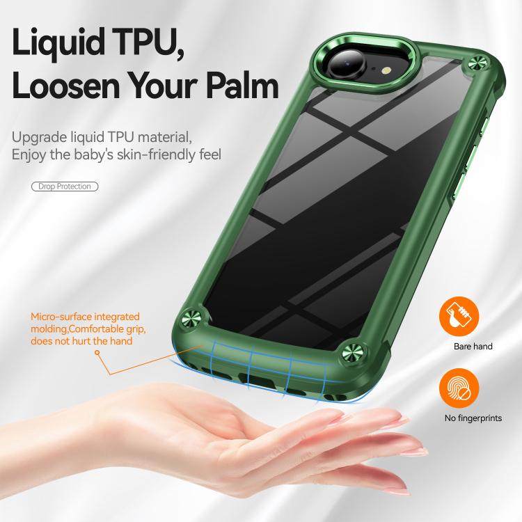 For iPhone 16e TPU + PC Lens Protection Phone Case(Green)