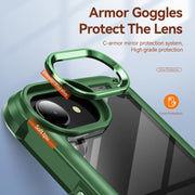For iPhone 16e TPU + PC Lens Protection Phone Case(Green)