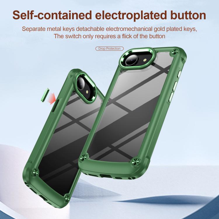 For iPhone 16e TPU + PC Lens Protection Phone Case(Green)