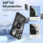 For iPhone 16 Pro TPU + PC Lens Protection Phone Case with Ring Holder(Black)