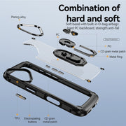 For iPhone 16 TPU + PC Lens Protection Phone Case with Ring Holder(Black)