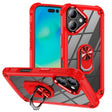 For iPhone 16 TPU + PC Lens Protection Phone Case with Ring Holder(Red) - free shipping - PMC TechLife - Order now!
