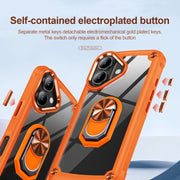 For iPhone 16 TPU + PC Lens Protection Phone Case with Ring Holder(Orange)