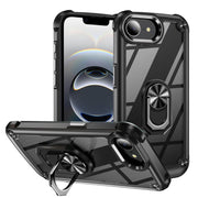 For iPhone 16e TPU + PC Lens Protection Phone Case with Ring Holder(Black)
