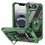 For iPhone 16e TPU + PC Lens Protection Phone Case with Ring Holder(Green)