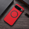 For Google Pixel 9 Pro Magsafe Magnetic Ring Leather Texture Phone Case(Red) - Google Cases by PMC TechLife | Online Shopping South Africa | PMC TechLife | Buy Now Pay Later Mobicred