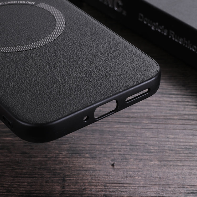 For Google Pixel 9 Pro Magsafe Magnetic Ring Leather Texture Phone Case(Black)