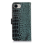 For iPhone 16e Crocodile Top Layer Cowhide Leather Phone Case(Green)