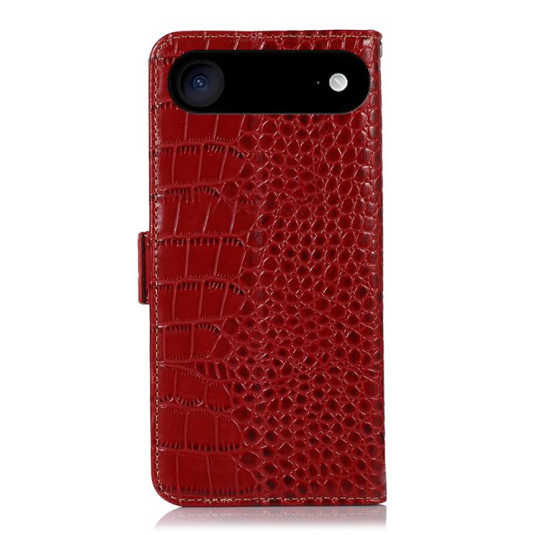 For iPhone 17 Air Crocodile Top Layer Cowhide Leather Phone Case(Red)