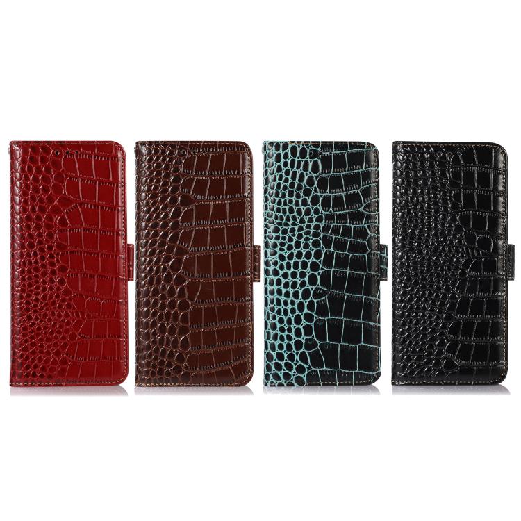 For iPhone 17 Pro Crocodile Top Layer Cowhide Leather Phone Case(Brown)