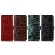For iPhone 17 Pro Max Crocodile Top Layer Cowhide Leather Phone Case(Red)