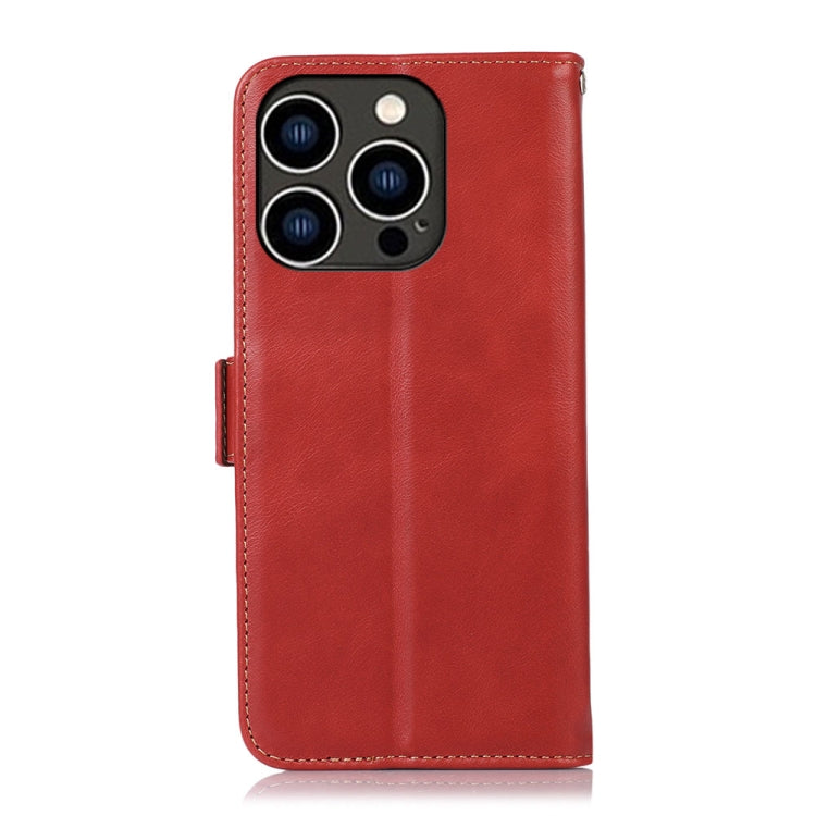 For iPhone 16 Pro Max Crazy Horse Top Layer Cowhide Leather Phone Case(Red)