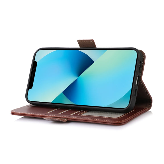 For iPhone 16 Pro Max Crazy Horse Top Layer Cowhide Leather Phone Case(Brown)