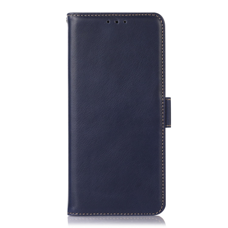 For iPhone 16 Pro Crazy Horse Top Layer Cowhide Leather Phone Case(Blue)