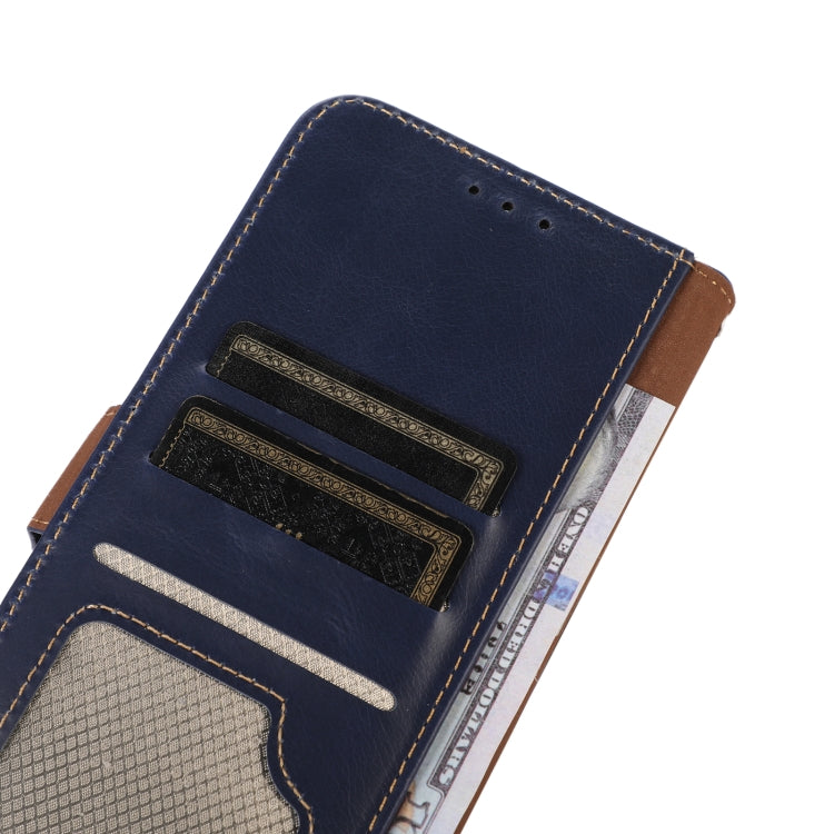 For iPhone 16 Pro Crazy Horse Top Layer Cowhide Leather Phone Case(Blue)