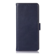 For iPhone 16 Plus Crazy Horse Top Layer Cowhide Leather Phone Case(Blue)