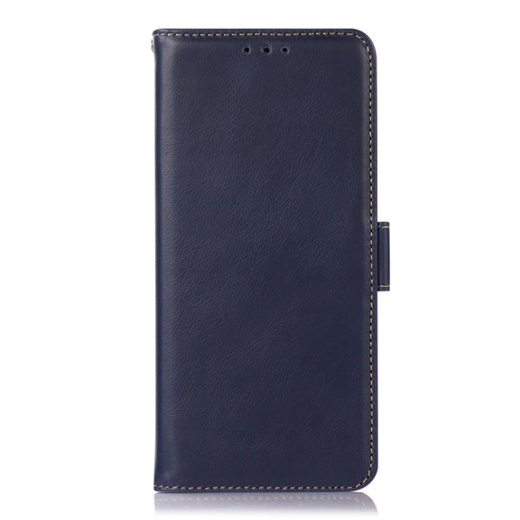 For iPhone 16 Plus Crazy Horse Top Layer Cowhide Leather Phone Case(Blue)