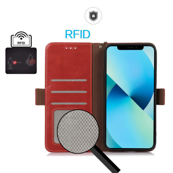 For iPhone 17 Crazy Horse Top Layer Cowhide Leather Phone Case(Red)