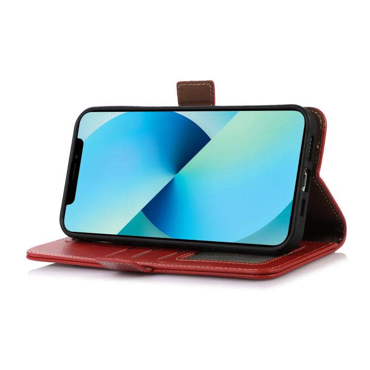 For iPhone 17 Crazy Horse Top Layer Cowhide Leather Phone Case(Red)
