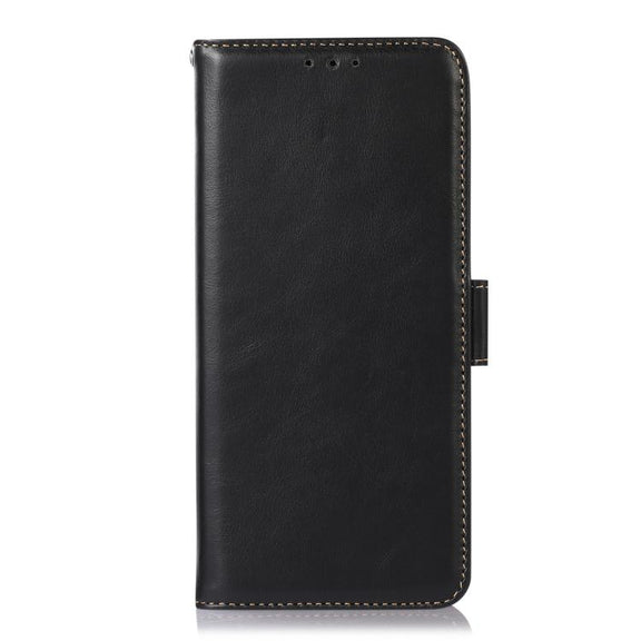 For iPhone 17 Pro Crazy Horse Top Layer Cowhide Leather Phone Case(Black)