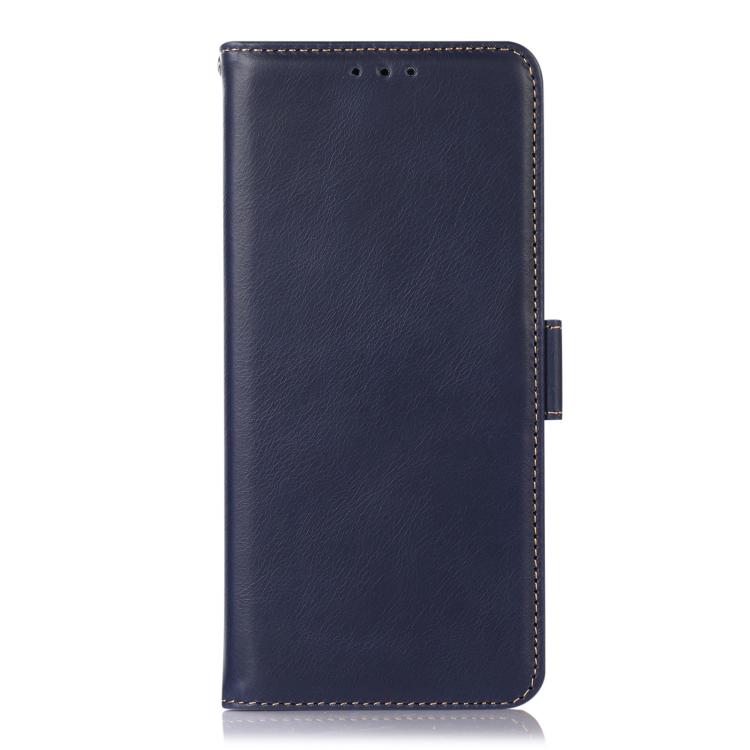 For iPhone 17 Pro Crazy Horse Top Layer Cowhide Leather Phone Case(Blue)
